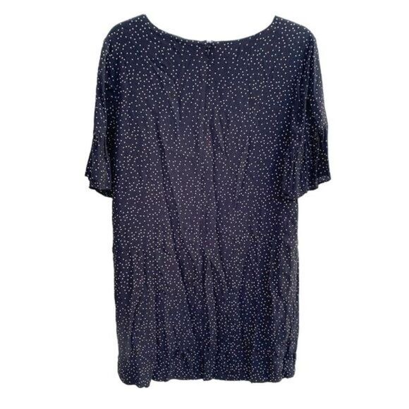 Madewell Size 6 Black Printed Flutter Sleeve Dress Polka Dots Mini Short Sleeve - Picture 7 of 8